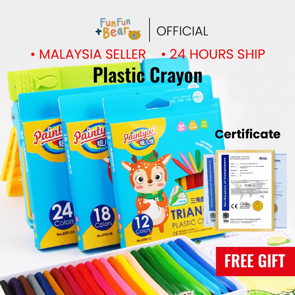 24pcs 12pcs Non-toxic wax Crayon edible kids drawing eraseable ...