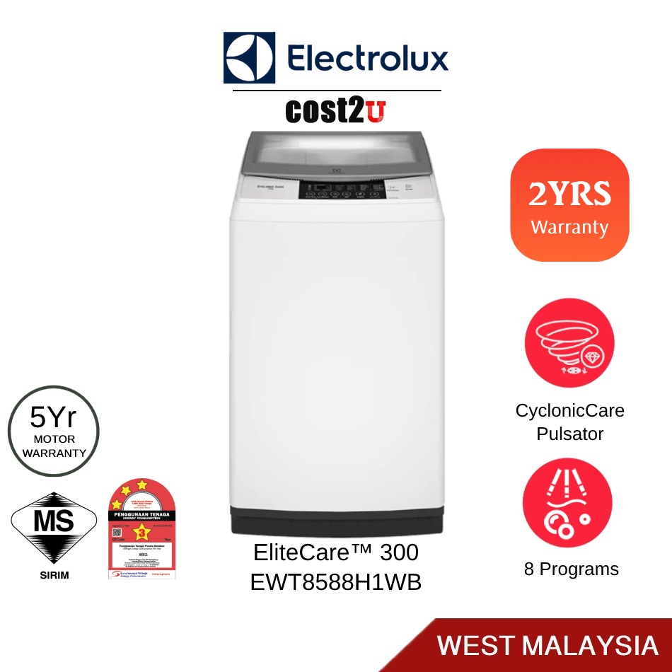 Electrolux Top Load Washing Machine EWT7588H1WB EWT8588H1WB (Mesin