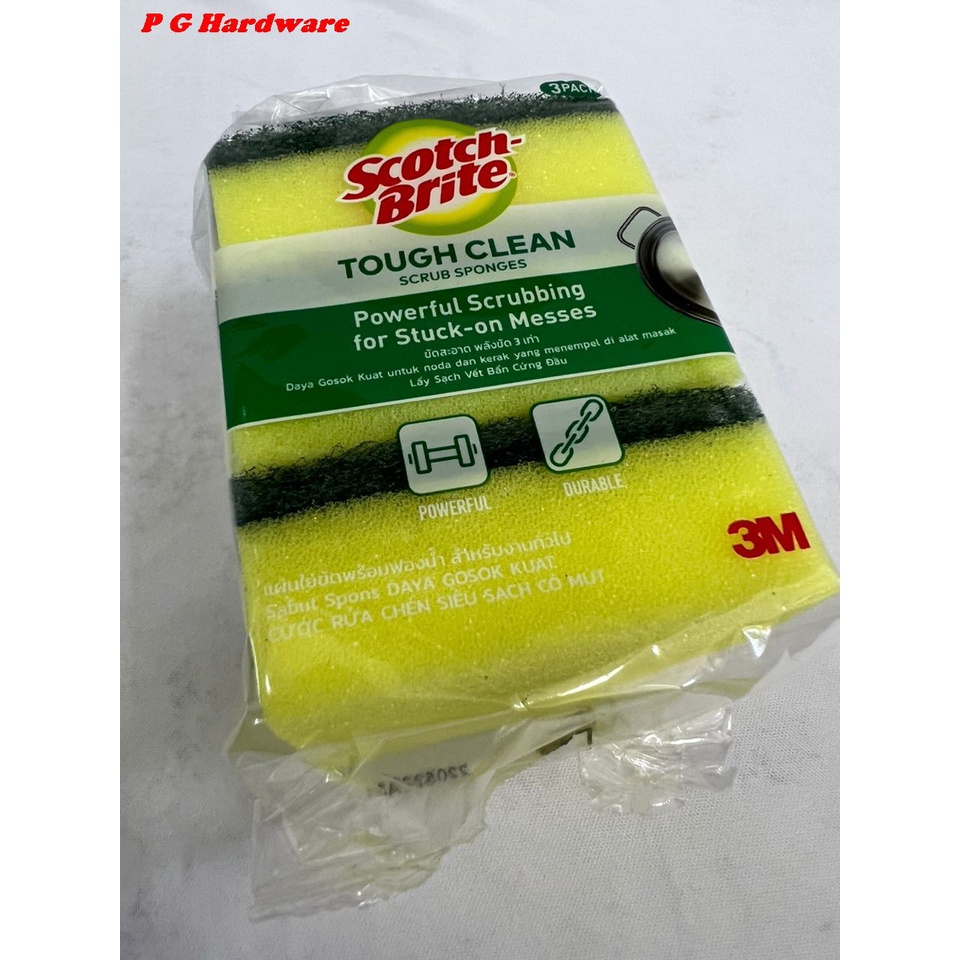 SCOTCH BRITE Tough Clean Scrub Sponge 3Pack Shopee Malaysia