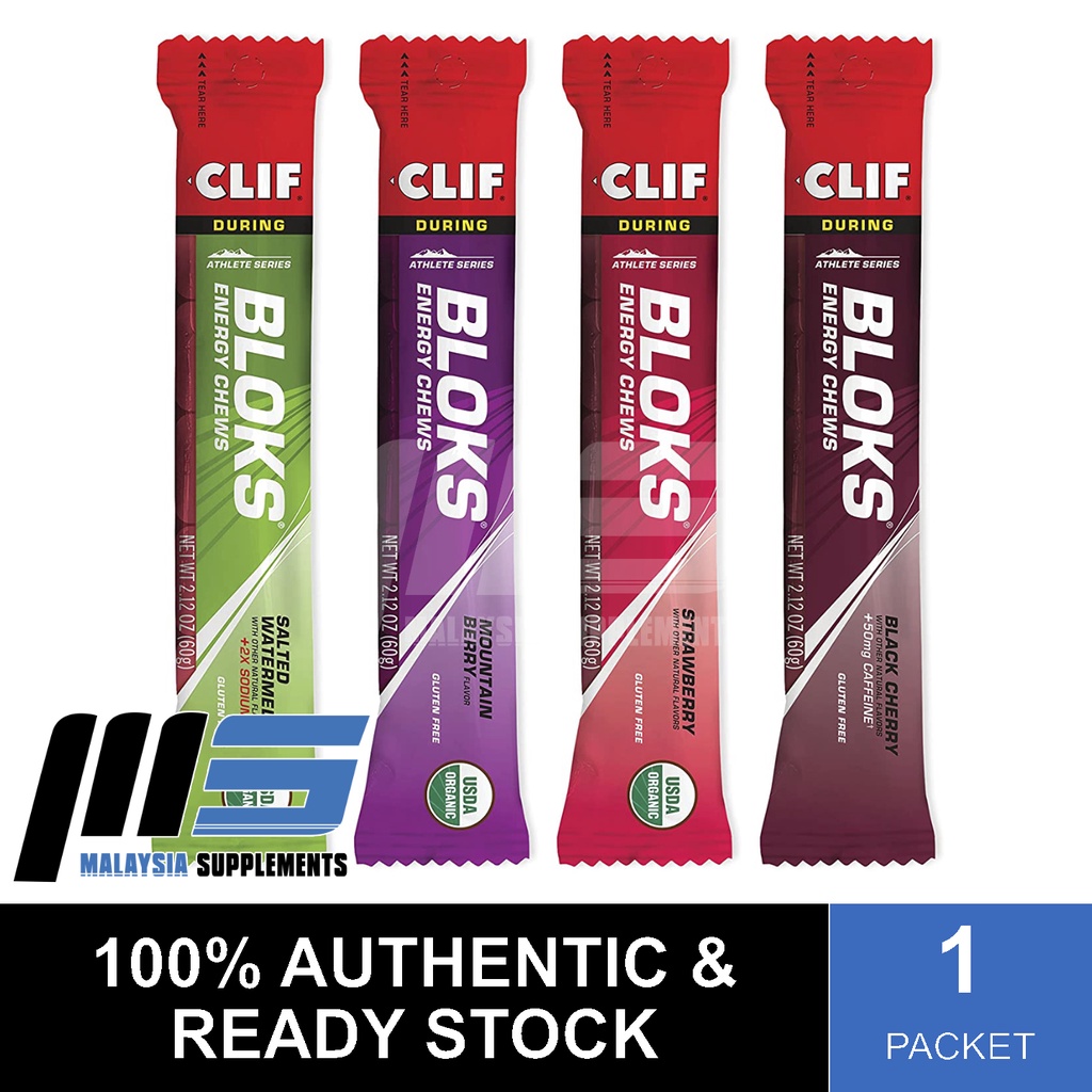 CLIF BLOKS Energy Chews, 1 Packet Cycling, Running, Marathon, Hiking