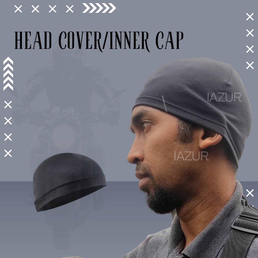 inner cap head cover under helmet sarung kepala inner cap buff skull