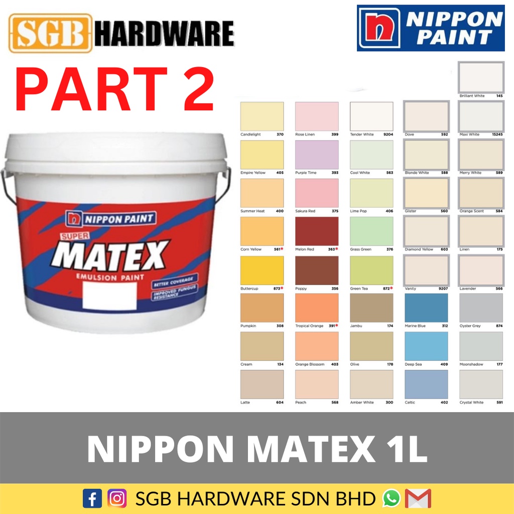 Nippon Matex Liter Grin Emulsion Paint L Wall Paint Cat Dinding Air Kapur Emulsion