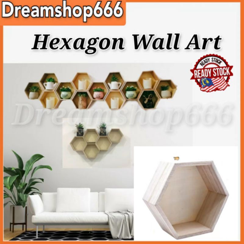 Hexagon Wood Wall Decoration frame/Small Hexagon pallet wood wall art