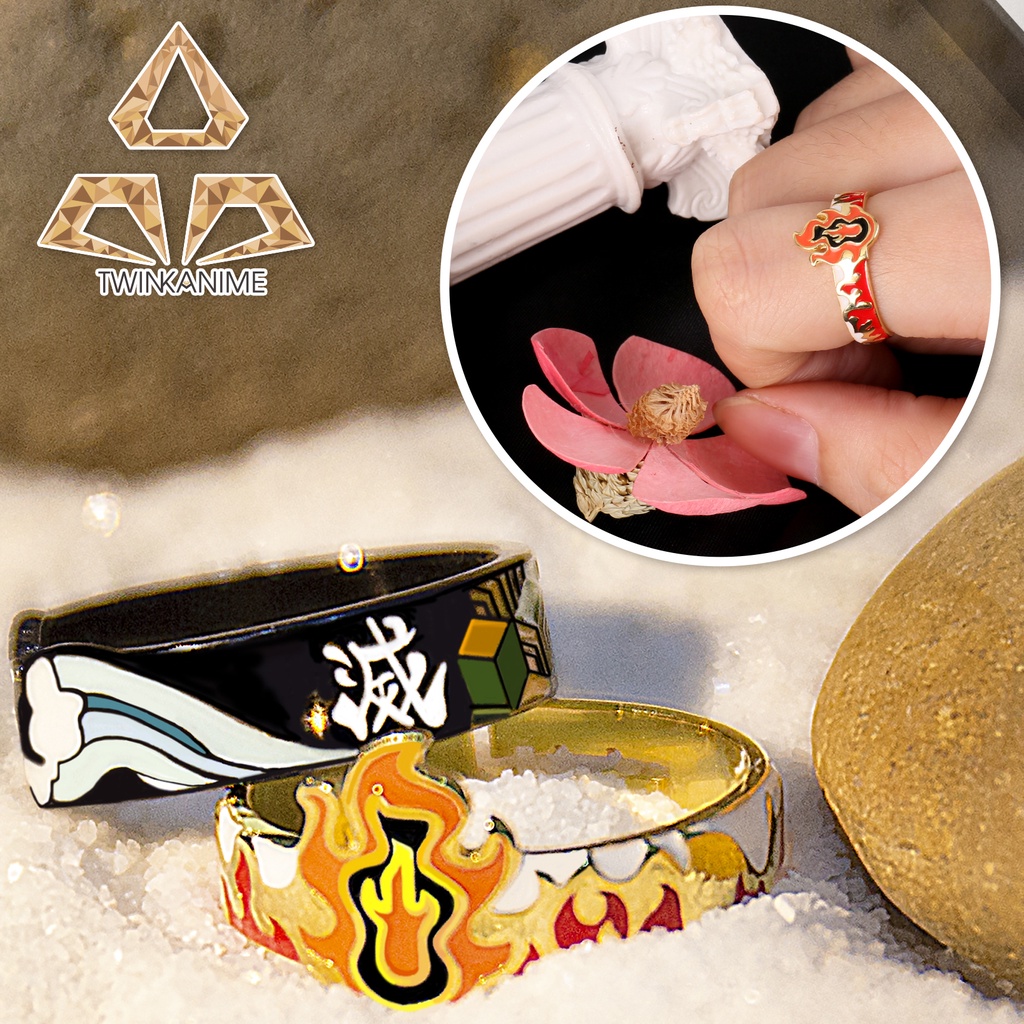 Demon Slayer Ring 925 Silver Sterling Fashion Adjustable Tanjiro Giyu