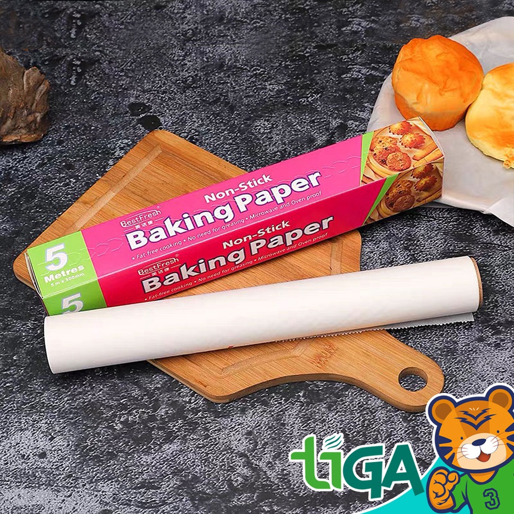 TIGA Baking Paper With Cutter Non-Stick Double-sided Silicone Oil Paper ...