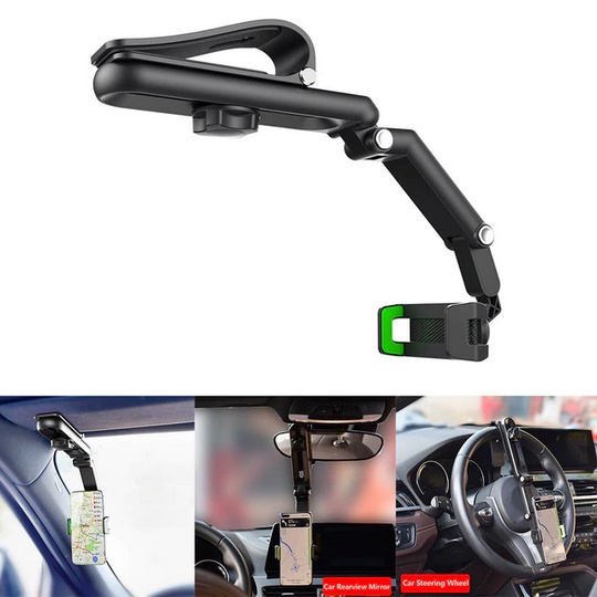 [LOCAL SELLER] EXTRA GIFT 1080 ROTATION CAR CLIP SUN VISOR CELL PHONE HOLDER UNIVERSAL PHONE MOUNT FOR IPHONE XS GPS REA