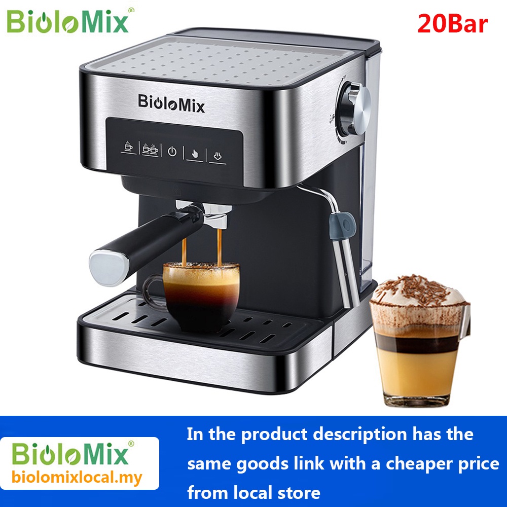 Biolomix Italian Type Espresso Coffee Maker Machine With Milk Frother   (20 Bar)