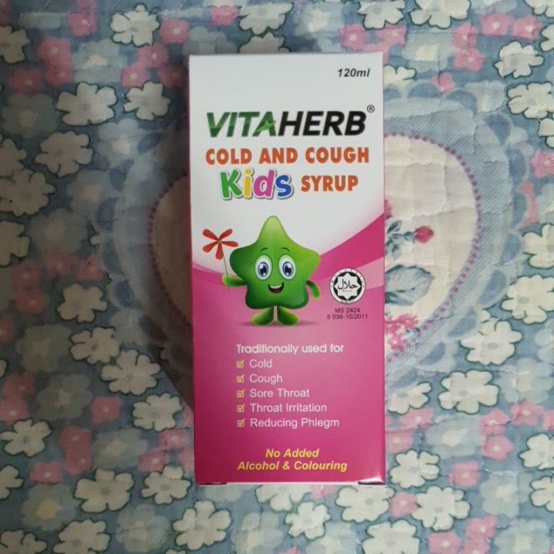Vitaherb Cold And Cough Kids Syrup 120ml (Expiry Date10/2024) Shopee
