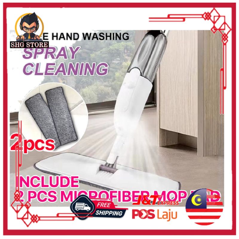 MOP SEMI AUTO FREE 2PCS MICROFIBER Easy Spray Mop Water Cleaning with ...