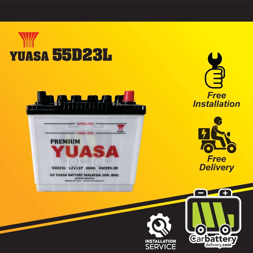 [Installation Provided] Yuasa 55D23L Car Battery Kereta Bateri Original