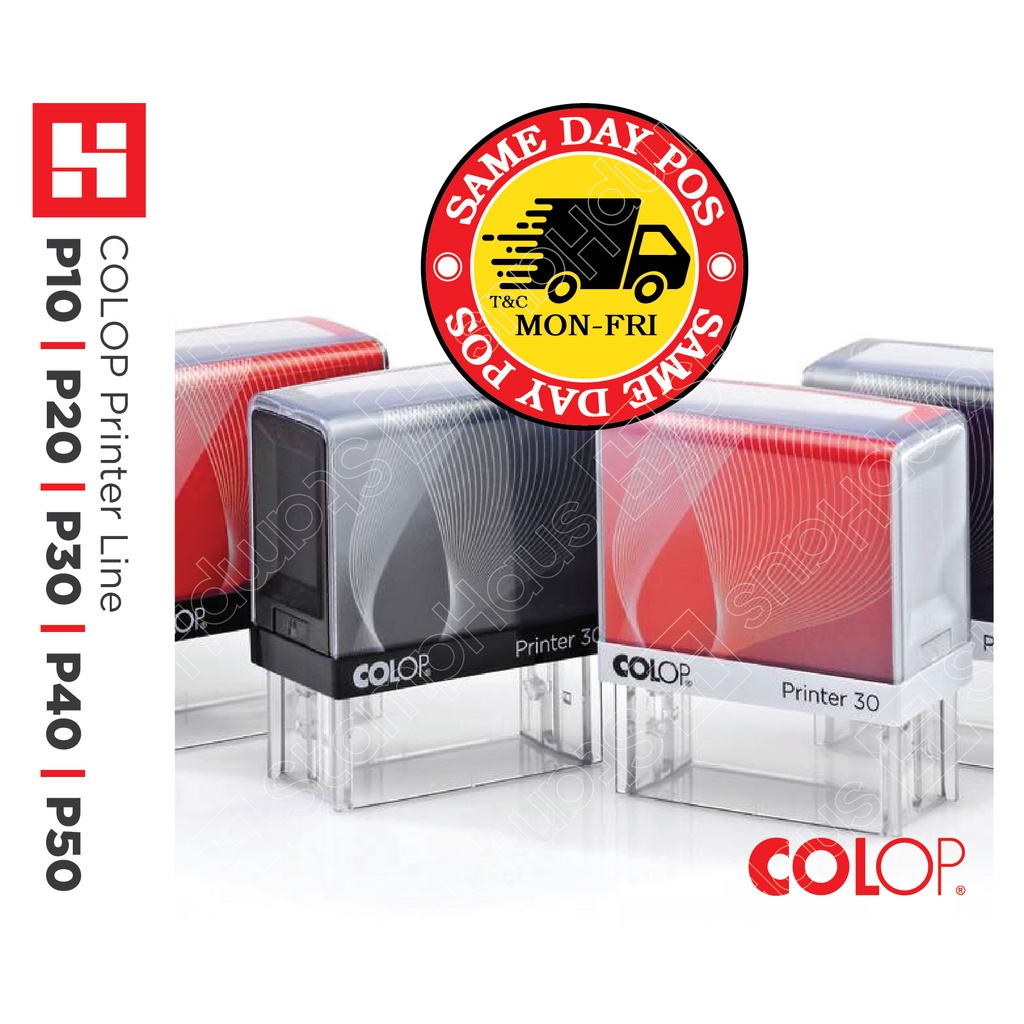 SAME DAY POS * Rubber Stamp * COLOP Printer Line SelfInking Stamp P10