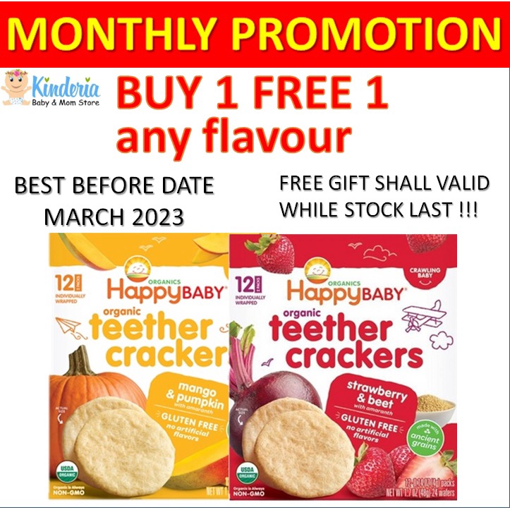 Happy Baby Organic Teether Cracker Stage 2 (48g) Shopee Malaysia