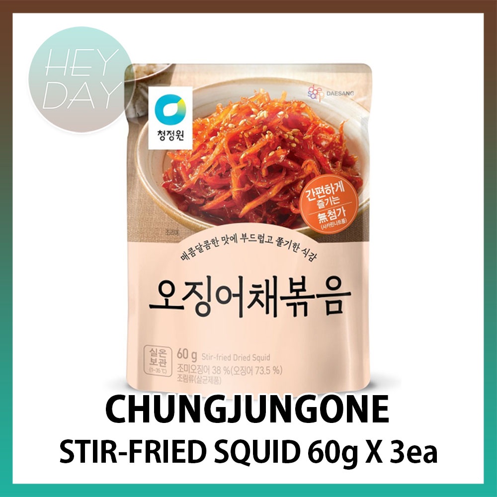 Chungjungone Stir Fried Dried Squid 60g X 3ea Korean Food Side Dish Kimbap Seoul Bbq Jinmichae