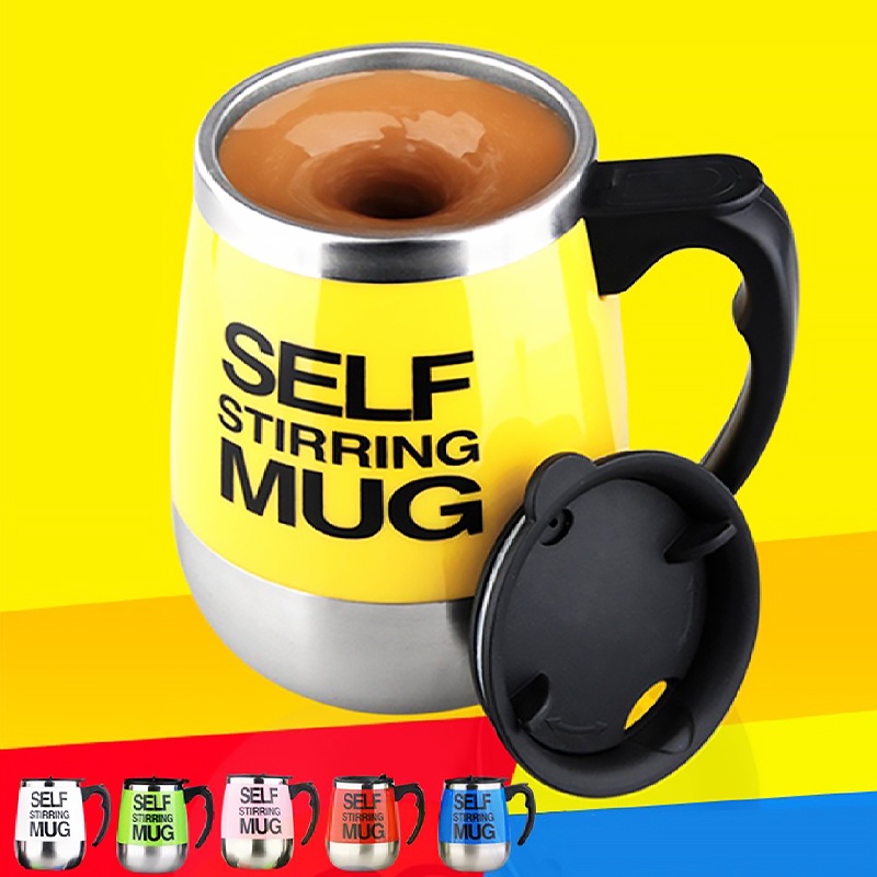 Large Capacity 450ml Self Stirring Mug Durable Electric Auto Mixing Stainless Steel Cup Milk Hot Chocolate Coffer Mixer