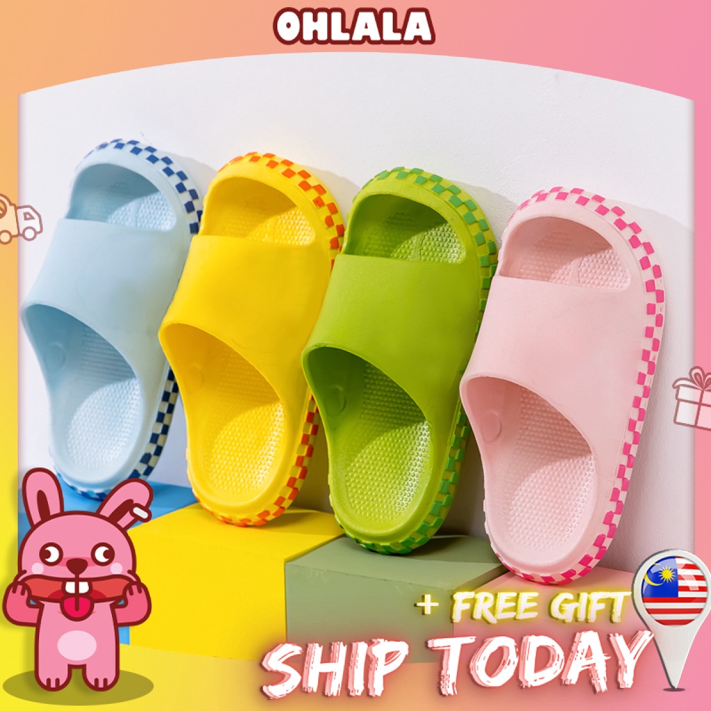 READY STOCKOLL Kid Cartoon Slides Shoes Dino Teenagers Twins Boy Girl Sandals Kasut Selipar Anak