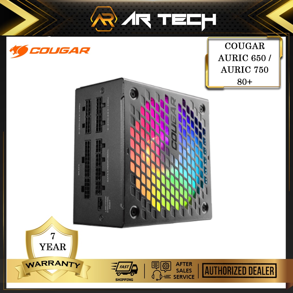 Cougar AURIC 650 | AURIC 750 80+ Gold Full Modular with aRGB Fan Power ...