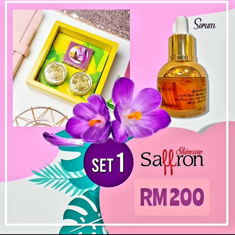 SAFFRON SKINCARE ORIGINAL GLOWING SET 1 - ORGANIC WITH AYURVEDIC AND