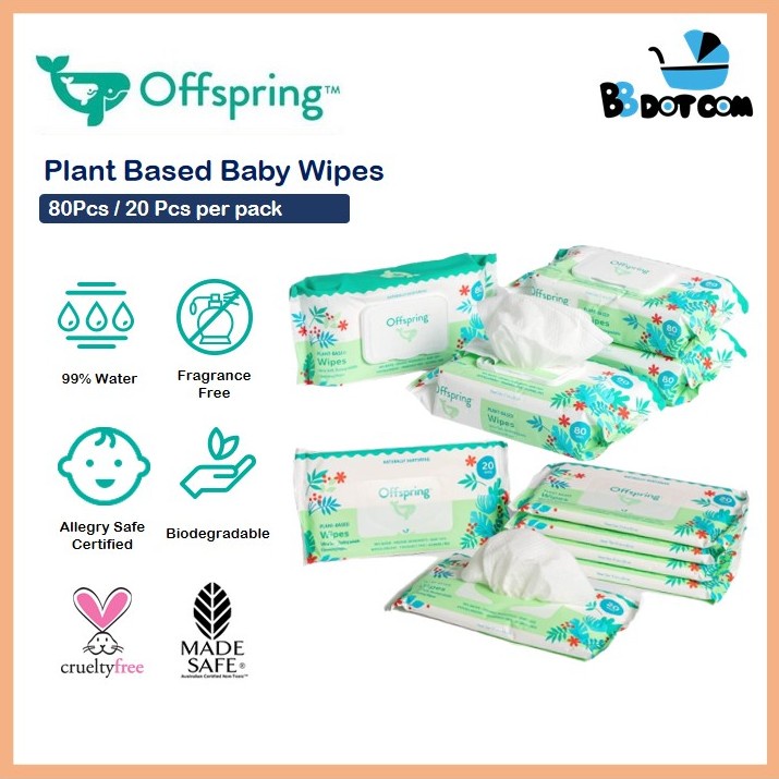 Offspring Tissue Basah Bayi Plant Based Baby Wipes ( 80Pcs / 20 Pcs ...