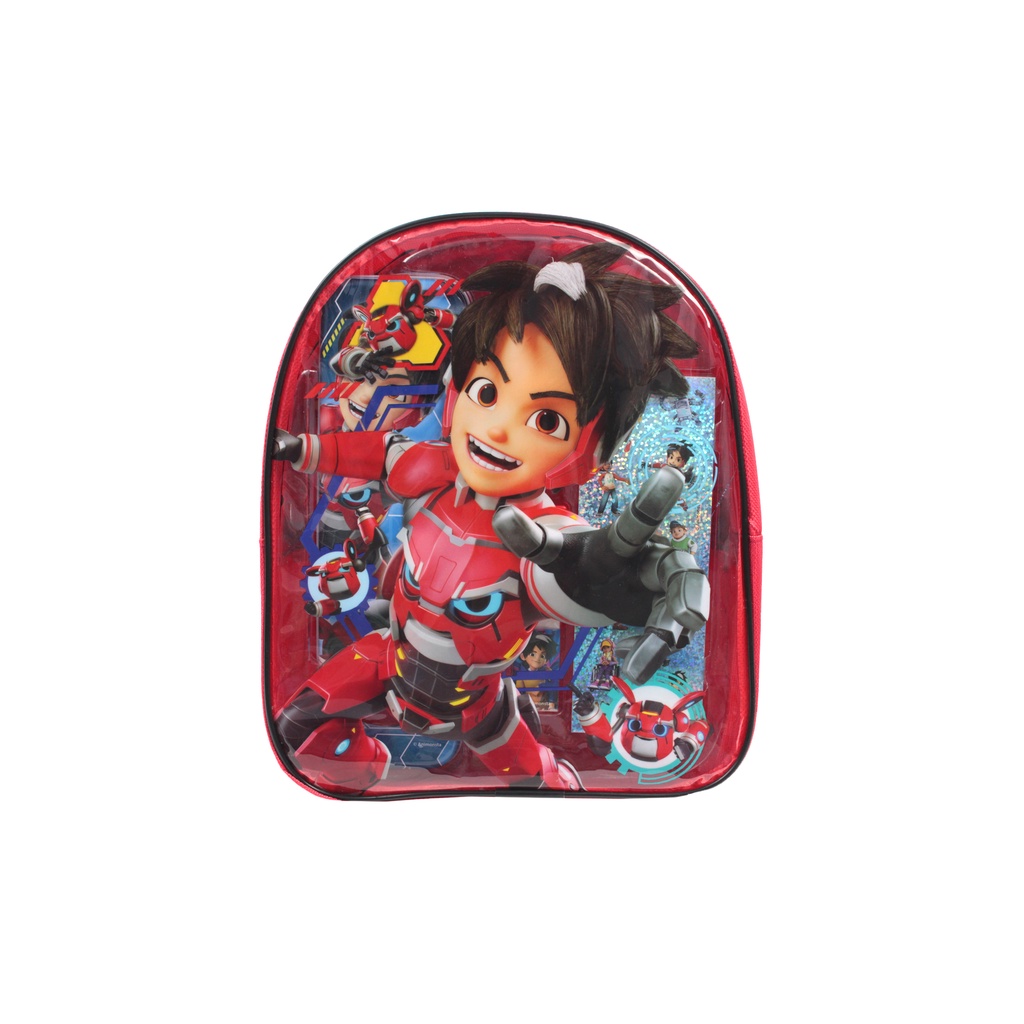 Mechamato Children Backpack 7 in 1 Stationery Set - Red Colour For ...