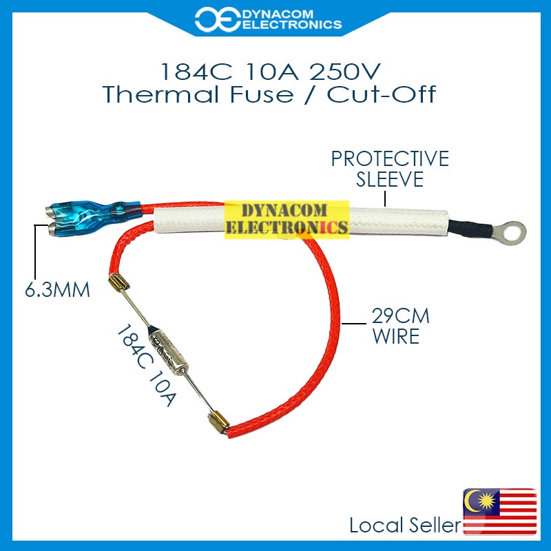 Rice Cooker Thermal Fuse 184C 250V 10A Thermal Fuse CutOff [Fius