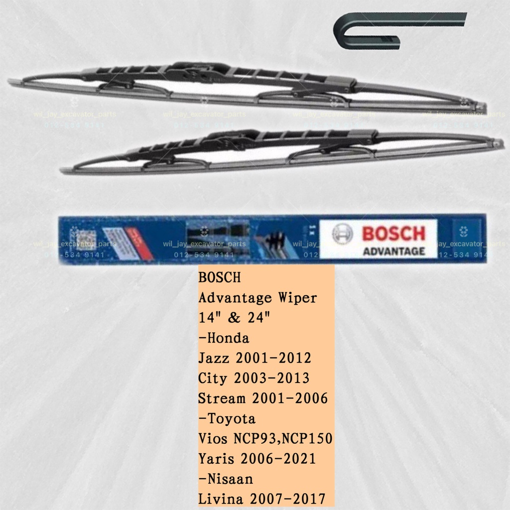 BOSCH WIPER BA 14 + 24 ADVANTAGE WIPER BLADE JAZZ,CITY,STREAM,VIOS