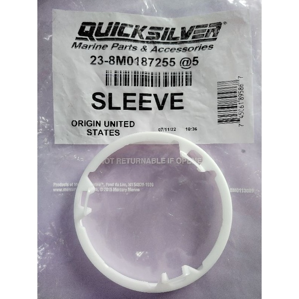 ORIGINAL *238M0187255 SLEEVE, PROP FOR MERCURY OBM 90/115/150HP 4