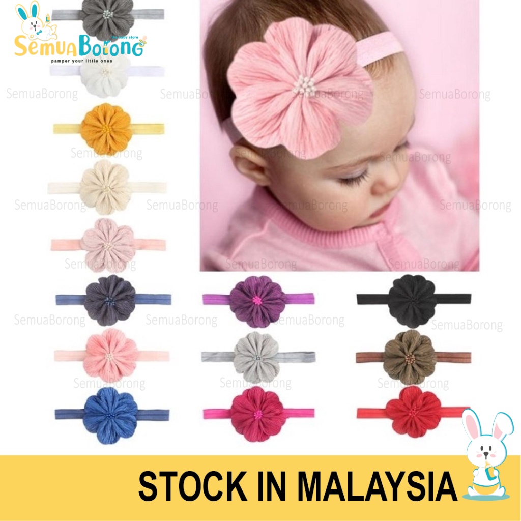 Baby Headband Infant Girls Bow Hairband Ribbon Petal Headband Kid Child Hair Accessories Floral Printed Headwear 0345