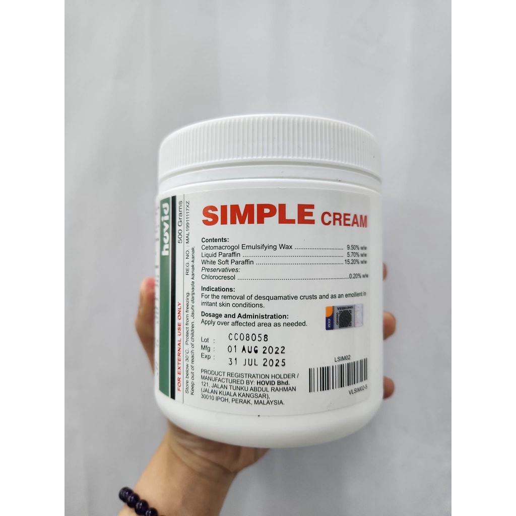 (EXP7/2025) HOVID SIMPLE CREAM 500G Shopee Malaysia