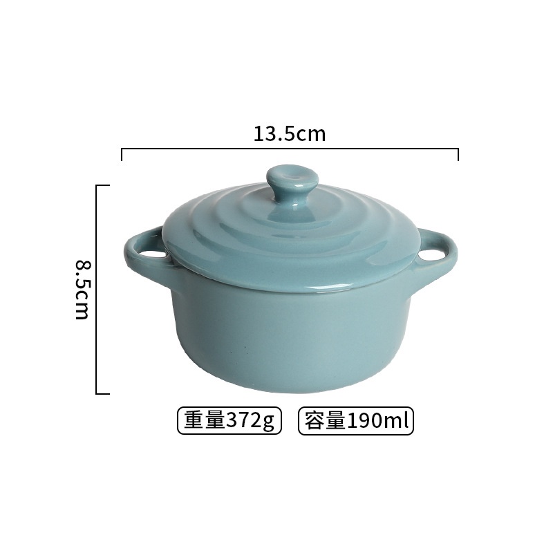 FREE GIFT  Nordic Ceramic Bowl Soup Bowl Dessert Dish Bakeware with lid Microwave And Oven Ceram {SELLER}