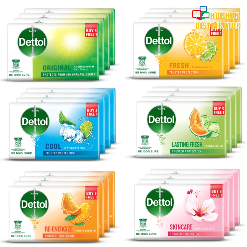 Dettol Soap Original Lasting Fresh Active Cool Skincare ReEnergize Anti