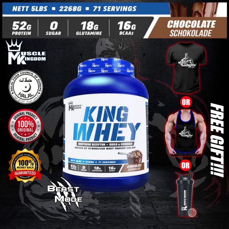 Muscle Kingdom King Whey Hydro Whey Protein Isolate Primary 5lbs/2.2kg ...