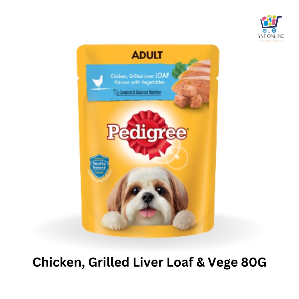 Pedigree Dog Food Pouch in Chicken, Grilled Liver Loaf Flavor with
