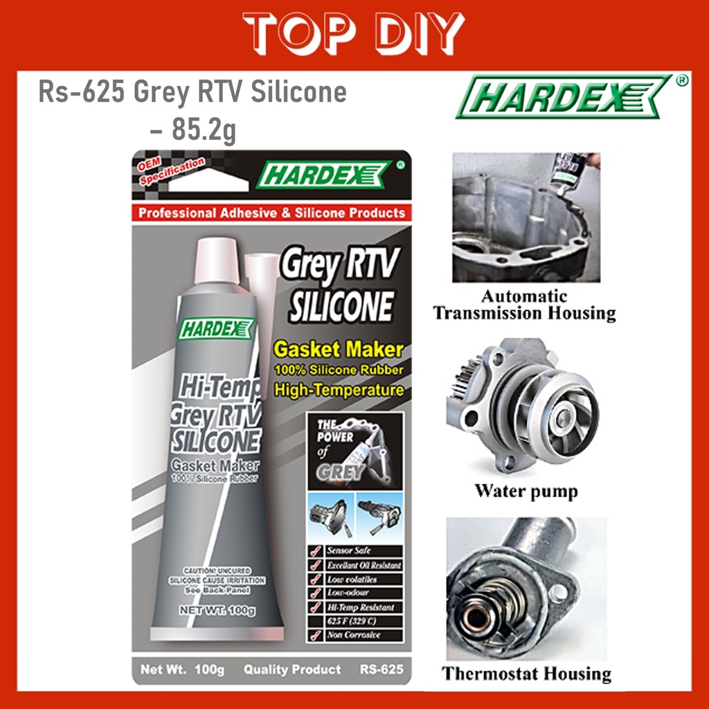 HARDEX RS625 Grey RTV Silicon Gum Gasket Maker HighTemperature Gam