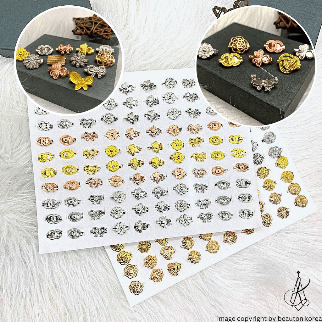Kerongsang Plain baby brooch 25pc/50pc/100pc pin tudung kerongsang mix design fashion brooches Korea 100pcs Cantik