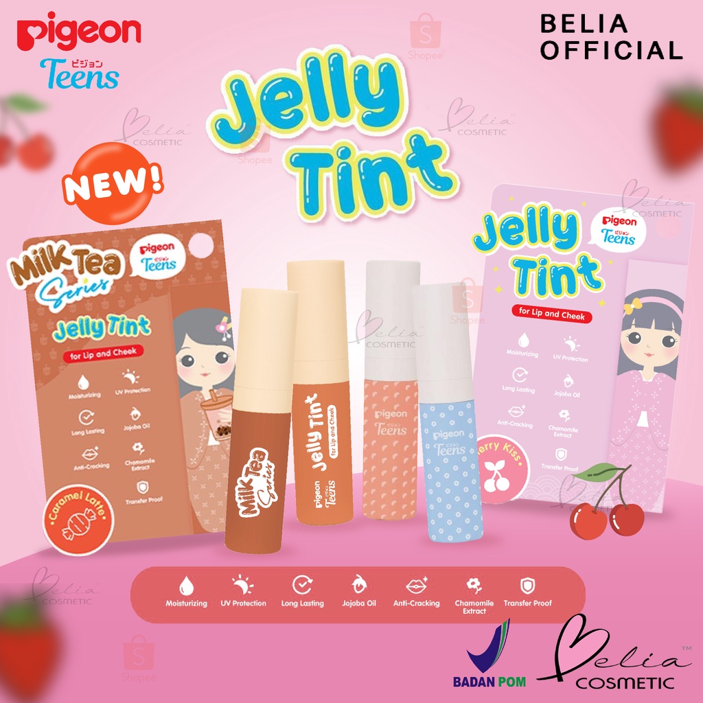 Young PIGEON Teens Jelly Tint Lip Tint Lip and Cheek Jelly Tint Milk Tea Series Bpom Lip