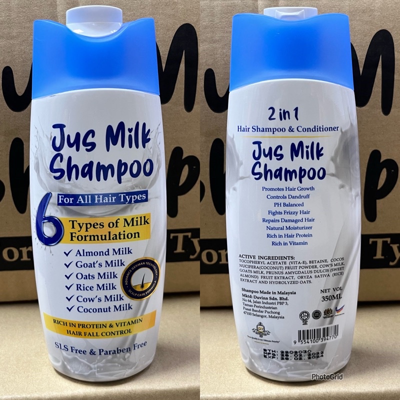 Jus Milk Hair Shampoo & Conditioner 2in1 350ml Shopee Malaysia