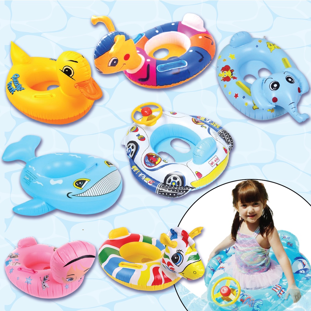 Baby Kids Cartoon Float Inflatable Swimming Float Ring Pelampung Duduk ...