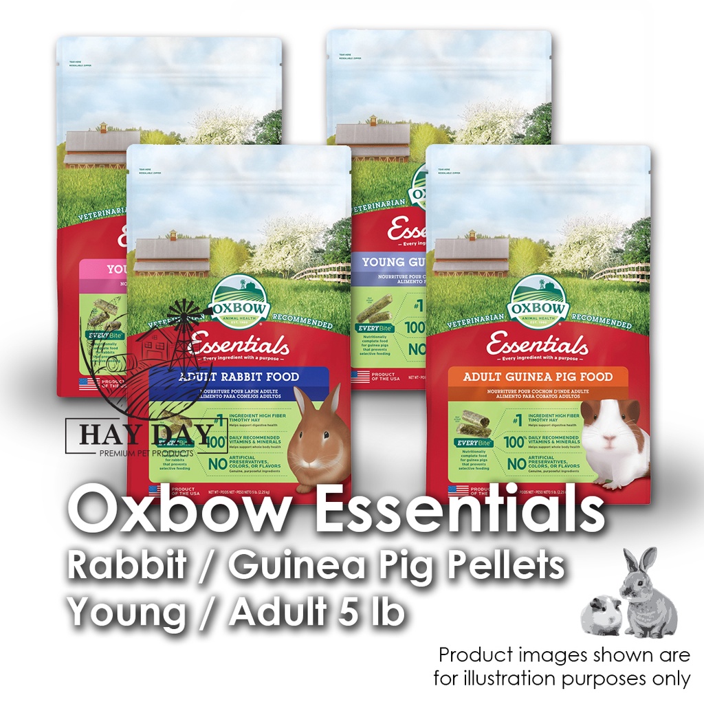Oxbow Essentials Young / Adult Rabbit / Guinea Pig Pellets 5 lb ...