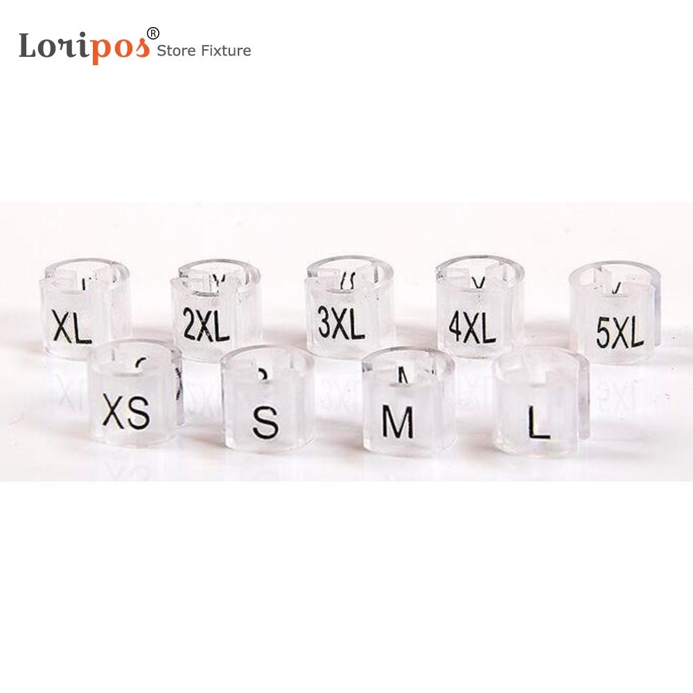 100 Pcs/bag Transparent Plastic Hanger Size Markers Size Tags For ...