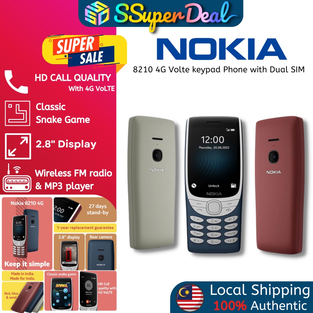 Nokia 8210 4G Volte keypad Phone with Dual SIM, Big Display, inbuilt