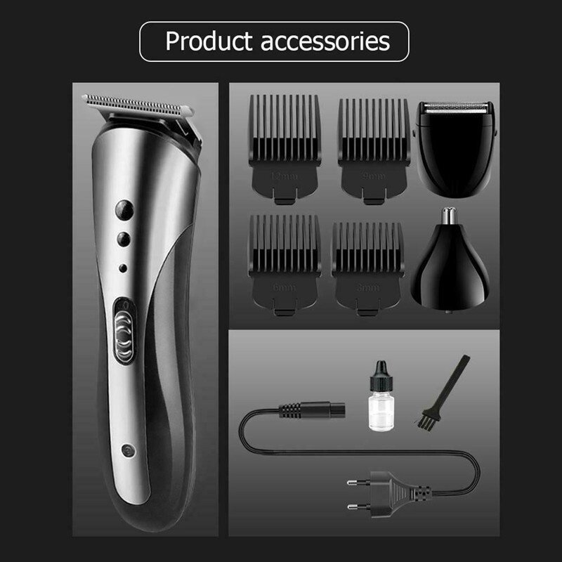FREE GIFT  KEMEI KM-1407 3 in 1 Electric Nose Hair Trimmer Men Rechargeable Cordless Clipper Beard Shaver Razor