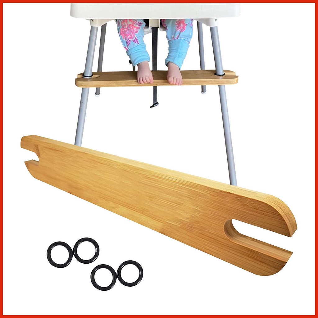 Baby High Chair Footrest Foot Rest Adjustable Non-Slip Bamboo Foot Rest With Rubber Rings Baby High Chair shinmy