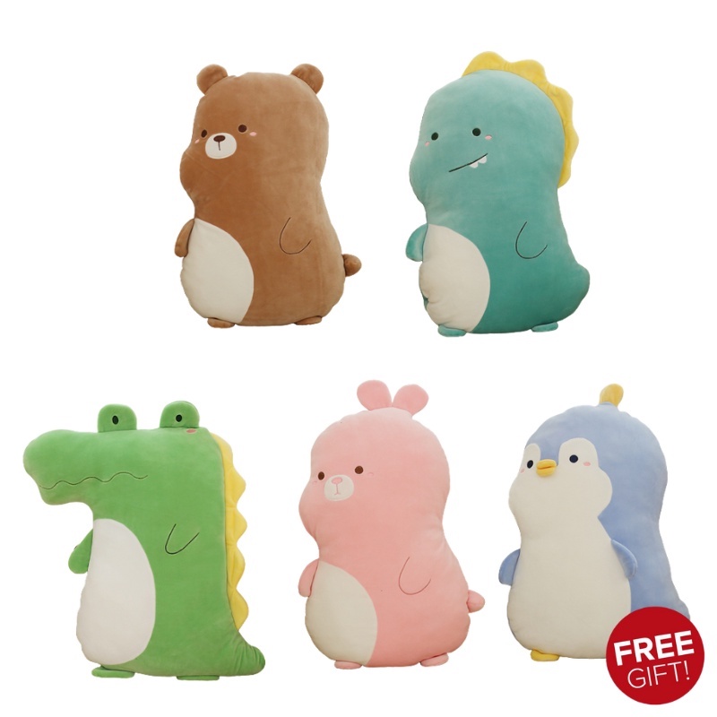 Cartoon Yisen Family Dinosaur Penguin Bear Rabbit Crocodile Pillow Cushion Plush Toy