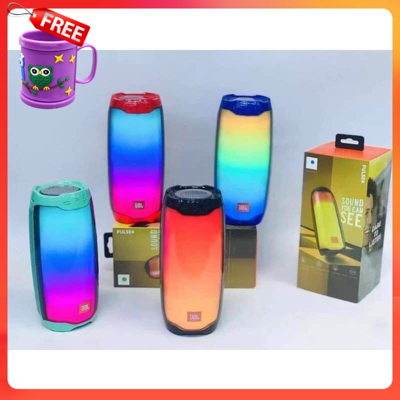 FREE GIFT Pulse 4 Portable Bluetooth Speaker with 360 Degree Surround Sound and LED