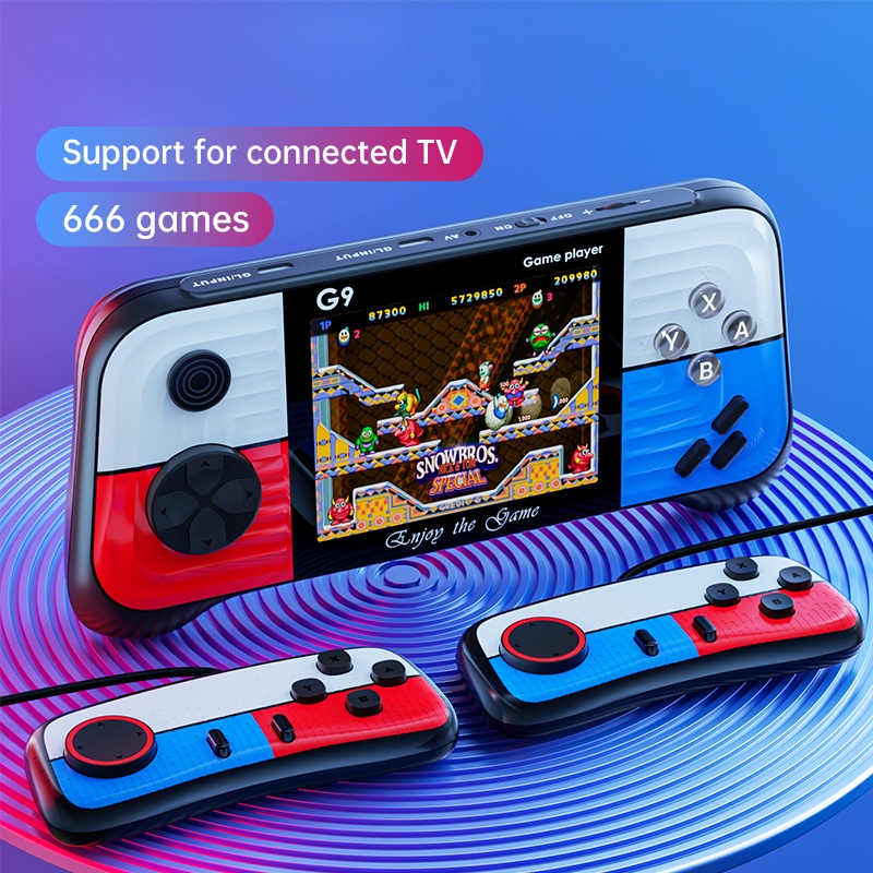 G9 Portable Handheld Retro GAME BOX Classic Built-in 666 Games 3.0“ HD Screen TV Connection Christmas Present For Children