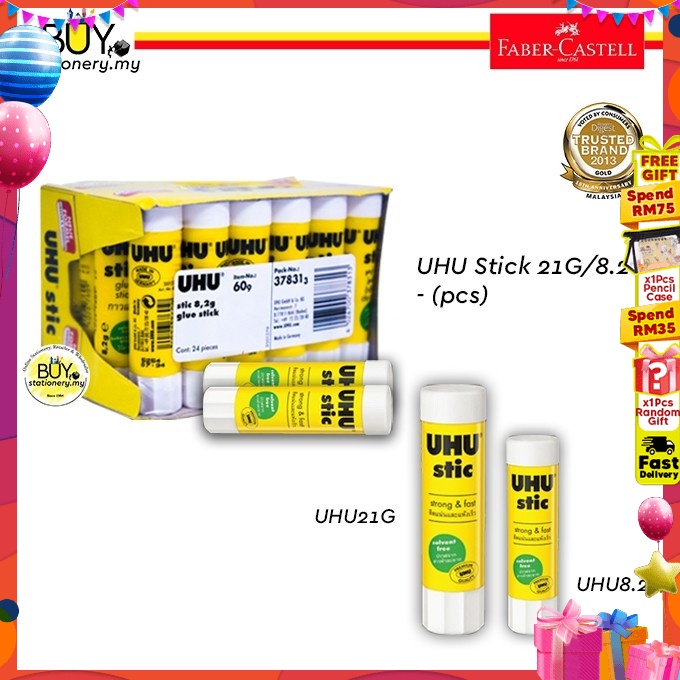 Uhu Stick Glue Stick 21g 8 2g 1s Pcs Adhesive Glue Gam Kertas Office Stationary Stationery
