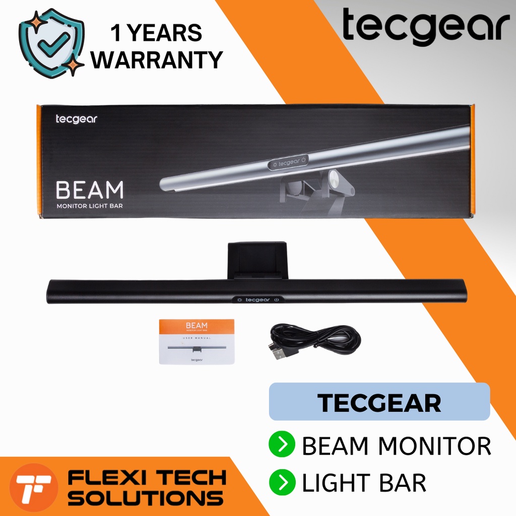 Flexi Tech Tecgear Beam Monitor Light Bar Usb Type-c 450mm Adjustable 