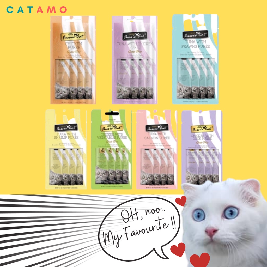 Fussie Cat Puree Treats 14gx4 Liquid Snack / Cat Treat / Creamy Treats