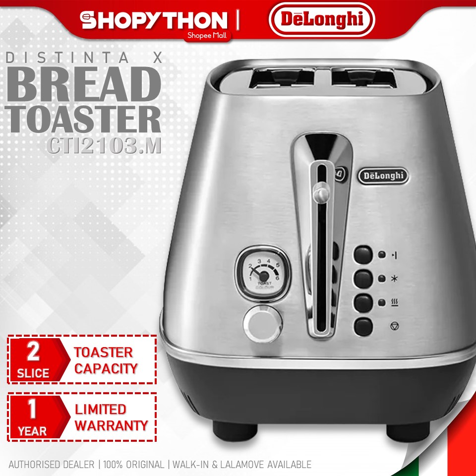 DELONGHI Distinta X CTI2103.M Metal (900W) 2 Slot Bread Toaster