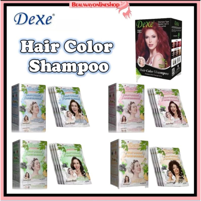 DEXE HAIR COLOR SHAMPOO BOX (10pkt*25ML) | Shopee Malaysia